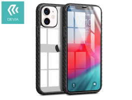 Apple iPhone 12 Mini ütésálló hátlap - Devia Shark-4 Series Shockproof Case - black/transparent