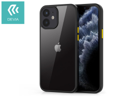 Apple iPhone 12 Mini ütésálló hátlap - Devia Shark Series Shockproof Case - black/transparent