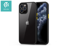 Apple iPhone 12/12 Pro ütésálló hátlap - Devia Shark Series Shockproof Case - black/transparent