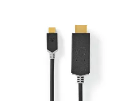 NEDIS USB adapter USB3.2 Gen 1 USB Type-C apa HDMI apa 2.00m Kerek Aranyozott PVC Antracit Ablakos Doboz (CC