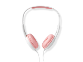 NEDIS On-Ear vezetékes fejhallgató 3.5mm Kábel hossz: 1.20m 82 dB Rózsaszín/Fehér (HPWD4200PK)