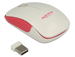 Delock Wireless Mini USB Mouse fehér-rózsaszín vezeték nélküli egér (12495)