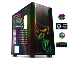 Spirit of Gamer Számítógépház - GHOST ONE RGB (fekete ablakos 2x12cm ventilátor ATX mATX 2xUSB3.0 1xUSB2.0)