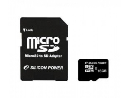 Silicon Power 16GB CL10 + 1 adapteres microSDHC memóriakártya