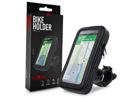 Univerzális kerékpárra szerelhető, por- és cseppálló telefontartó max. 6,5&quot;   méretű készülékekhez - Maxlife MXBH-01XL B