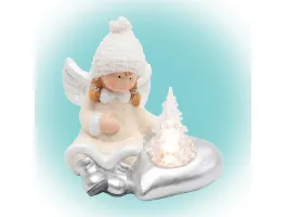 Egyeb Kerámia figura angyal világító fenyovel (KDC 13)