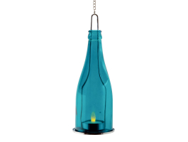 Home Dekorációs üveg LED mécsessel kék (GB 23/BL)