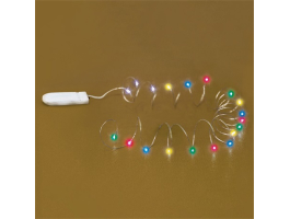 Home Micro LED-es elemes füzér lapos elemtartóval színes (MLF 20/M)