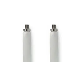 NEDIS Muhold és antenna kábel F-Aljzat F-Aljzat Nikkelezett 75 Ohm Egyes Árnyékolás 0.20m Lapos PVC Fehér Muanyag Zacsk