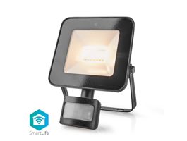 NEDIS SmartLife reflektor Mozgásérzékelo 1500 lm WiFi 20 W Szabályozható Fehér 3000 - 6500 K Alumínium Android / IOS (W