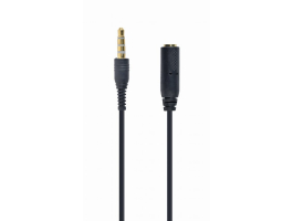 Gembird Jack stereo 3,5mm (4pin) M/F adapter 0.18m cross-over fekete