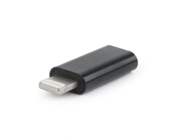 Gembird Lightning - USB Type-C M/F adapter fekete