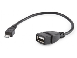 Gembird USB A - USB micro B F/M adatkábel 0.15m OTG fekete