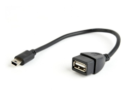Gembird USB A - USB mini B F/M adatkábel 0.15m fekete