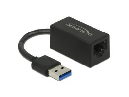 DELOCK Átalakító USB 3.2 Gen 1 Type-A to Gigabit LAN kompakt, fekete (66039)