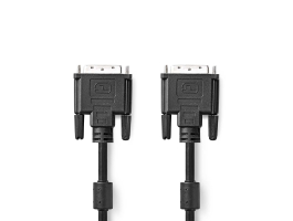 NEDIS (CCGP32001BK30) DVI kábel DVI-D 24+1-Érintkezos apa DVI-D 24+1-Érintkezos apa 2560x1600 Nikkelezett 3.00m PVC Feke