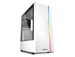 Sharkoon Számítógépház - RGB Slider White (fehér üveg oldal alsó táp ATX 6x120mm 2xUSB3.0 1xUSB2.0 I/O)