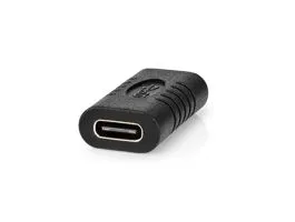 NEDIS USB adapter USB3.2 Gen 2 USB Type-C Aljzat USB Type-C Aljzat 10Gbps Nikkelezett Fekete Muanyag Zacskó (CCGP64900BK