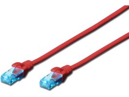 DIGITUS CAT5e U/UTP PVC 0,5m piros patch kábel