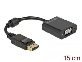 Delock Adapter DisplayPort 1.2-dugós csatlakozó-VGA-csatlakozóhüvely passzív fekete (61006)