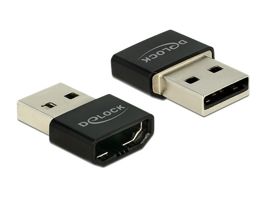 Delock adapter HDMI-A anya  USB A-típusú apa fekete (65680)