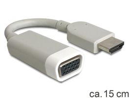 Delock adapter HDMI-A apa  VGA anya,15 cm, szürke (65469)