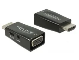 Delock Adapter HDMI-A dugó  VGA hüvely audióval (65901)