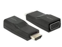 Delock Adapter HDMI-dugós csatlakozó  VGA-csatlakozóhüvely fekete (65655)