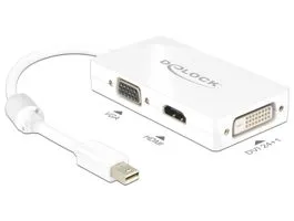 Delock Adapter mini Displayport 1.1-dugós csatlakozó  VGA / HDMI / DVI passzív fehér (62630)