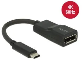 Delock Adapter USB Type-C csatlakozódugóval  Displayport csatlakozóhüvellyel (DP váltakozó mód) 4K (62748)
