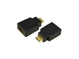 HDMI adapter, Mini-C/M   A/F, 4K/30 Hz, fekete (AH0009)