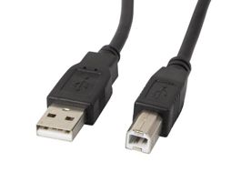 Lanberg USB 2.0 A - USB 2.0 B (apa - apa) kábel 3m - Fekete FERRITE (CA-USBA-11CC-0030-BK)