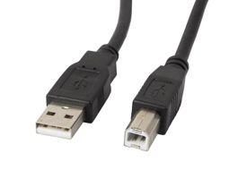 LANBERG USB-A(M)-USB-B(M) 2.0 kábel 1.8M fekete (CA-USBA-10CC-0018-BK)