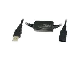 LogiLink USB 2.0 hosszabbító kábel fekete 15m (UA0145)