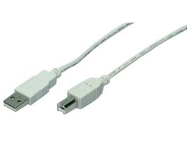 LogiLink USB 2.0 kábel, USB-A/M - USB-B/M, szürke, 2 m (CU0007)