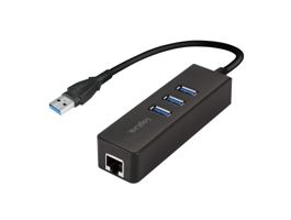 Logilink USB 3.0 3-port hub Gigabit Ethernet adapterrel (UA0173A)