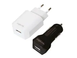 LogiLink USB töltő szett (hálózati + autós) (PA0109)