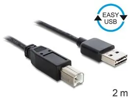 Delock EASY-USB 2.0 -A apa  USB 2.0-B apa kábel, 2 m (83359)