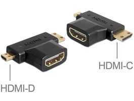 Delock HDMI-A anya  HDMI-C + HDMI-D apa adapter (65446)