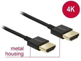 Delock HDMI-kábel Ethernettel - HDMI-A-csatlakozódugó  HDMI-A-csatlakozódugó, 3D, 4K,0,25 m, vékony (85117)
