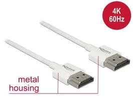 Delock HDMI-kábel Ethernettel - HDMI-A-csatlakozódugó  HDMI-A-csatlakozódugó, 3D, 4K,0,25 m, vékony (85120)