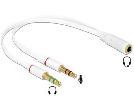 Delock Headset adapter 1x 3.5 mm 4tűs Stereo jack anya  2x 3.5 mm 3tűs Stereo jack apa (iPhone) (65585)