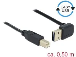 Delock Kábel EASY-USB 2.0-s A típusú csatlakozódugó, ívelt felfelé / lefelé  USB 2.0-s B-típusú csa (85183)