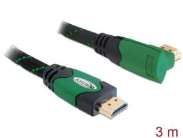 Delock Kábel High Speed HDMI típusú Ethernet   HDMI A dugós  HDMI A dugós derékszögű 4K 3 m (82953)