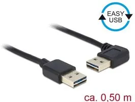 Delock Kábel, EASY-USB 2.0-s A- típusú csatlakozódugó  EASY-USB 2.0-s-A-típusú csatlakozódugó, ível (85176)