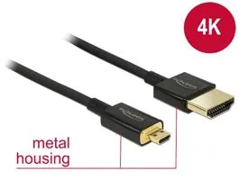Delock Nagysebességű HDMI-kábel Ethernettel - HDMI-A-csatlakozódugó  HDMI Micro-D-csatlakozódugó,3D (84781)