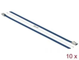 Delock Rozsdamentes Acél Kábelkötegek Hossza 200 x Szélesség 4,6 mm kék 10 db. (18793)