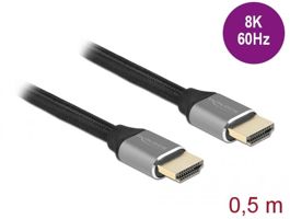 Delock Ultra nagy sebességű HDMI kábel 48 Gbps 8K 60 Hz szürke 0,5 m tanúsítvánnyal (83994)