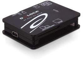 Delock USB 2.0 kártyaolvasó, all in one, 480 Mbps, fekete (91471)