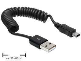 Delock USB 2.0-A anya  USB mini apa spirál kábel (83164)